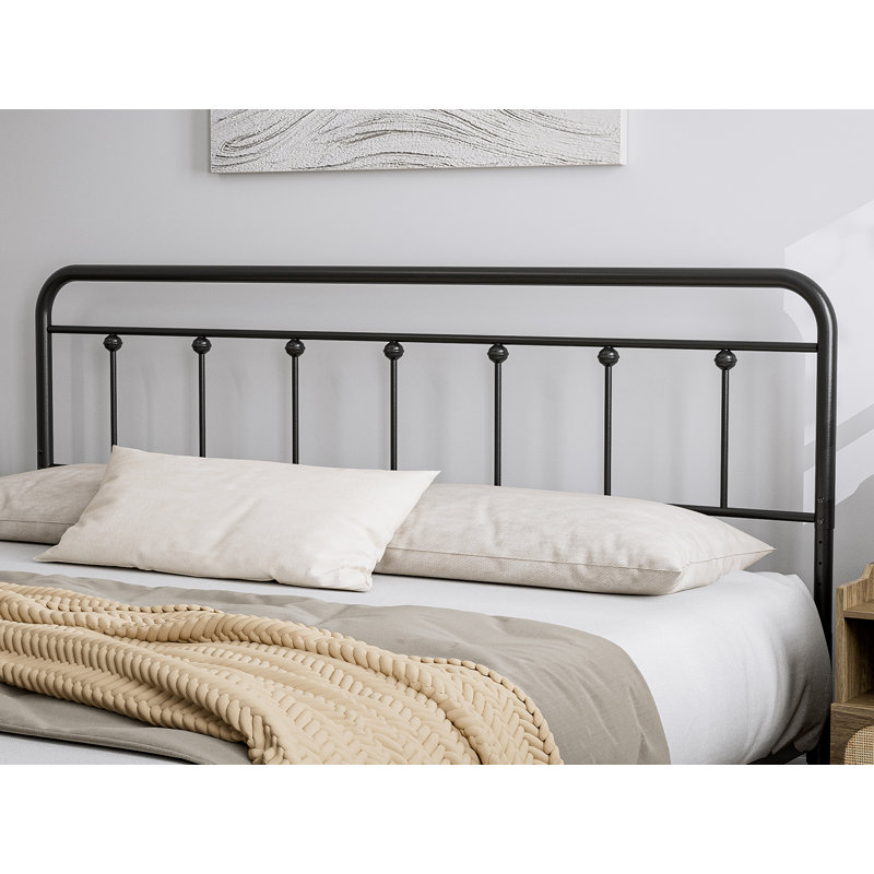 August Grove Metal Headboard Adjustable Height Farmhouse Victorian Style Reviews Wayfair